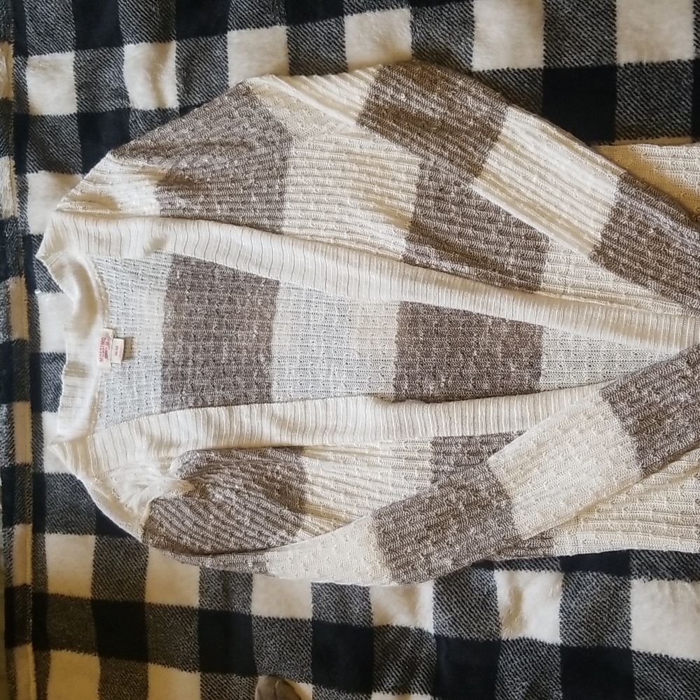 Mossimo white and tan cardigan size medium